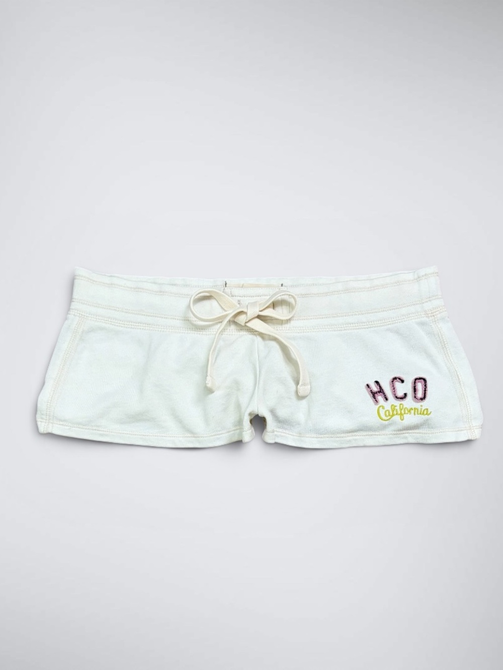 Early 2000s Hollister White Low Rise Micro Mini Shorts